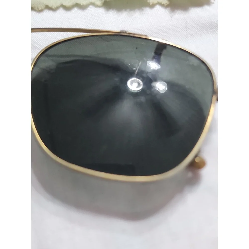 VTG Ray-Ban Bausch and Lomb Sunglasses Clip On Leather Case Brown Soft Suede